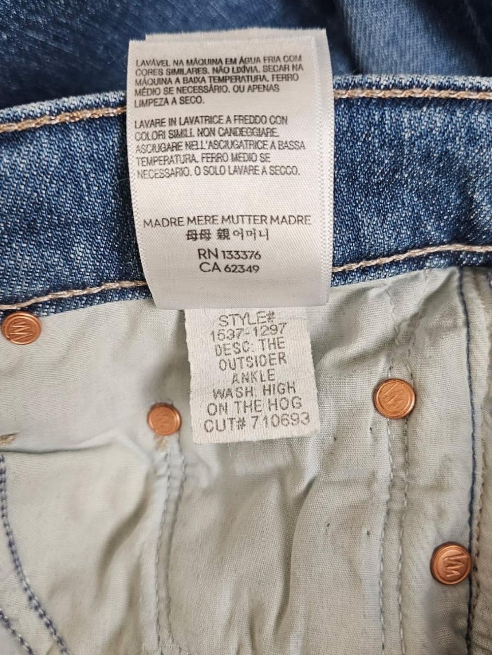 MOTHER Denim The LOOKER ANKLE High On The Hog Size 27 - Picture 15 of 15